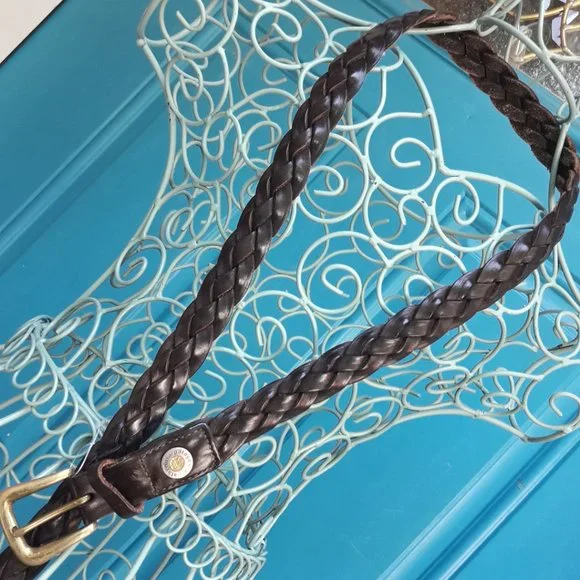 Genuine Leather Belt Mens Vintage Patagonia Braided Woven Real Leather - Picture 9 of 11